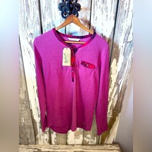 Woolrich Through The Woods Size Medium Top Pink with Red Plaid NWT